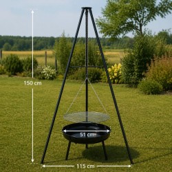 Grill trójnóg wiszący regulowany 2w1 Bauhus 